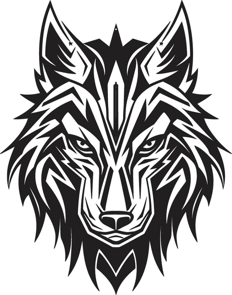Packungen Erbe Wolf Abzeichen Mondschein Kraft Wolf Logo Symbol vektor