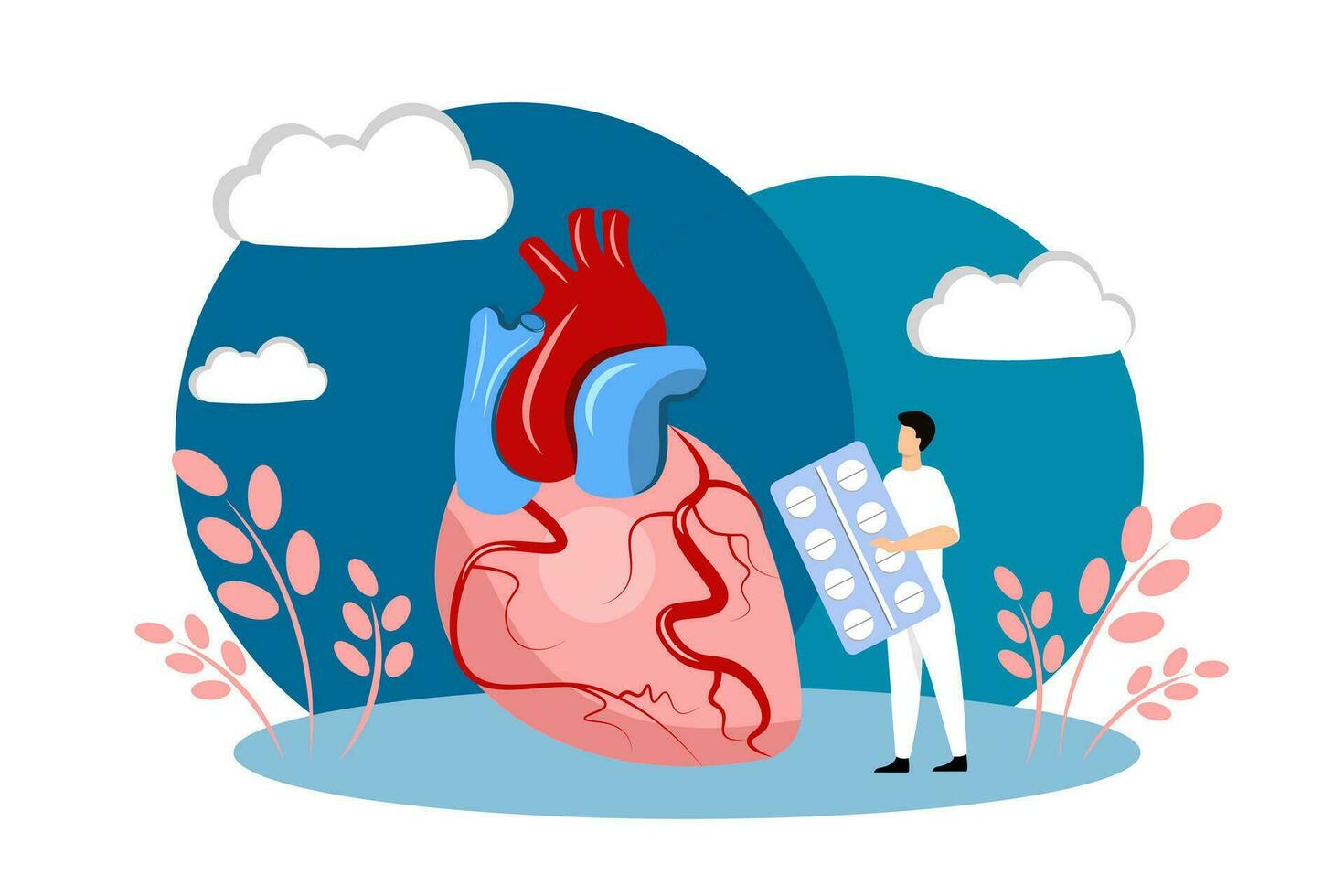 kardiologi. kardiolog behandlar de hjärta vektor