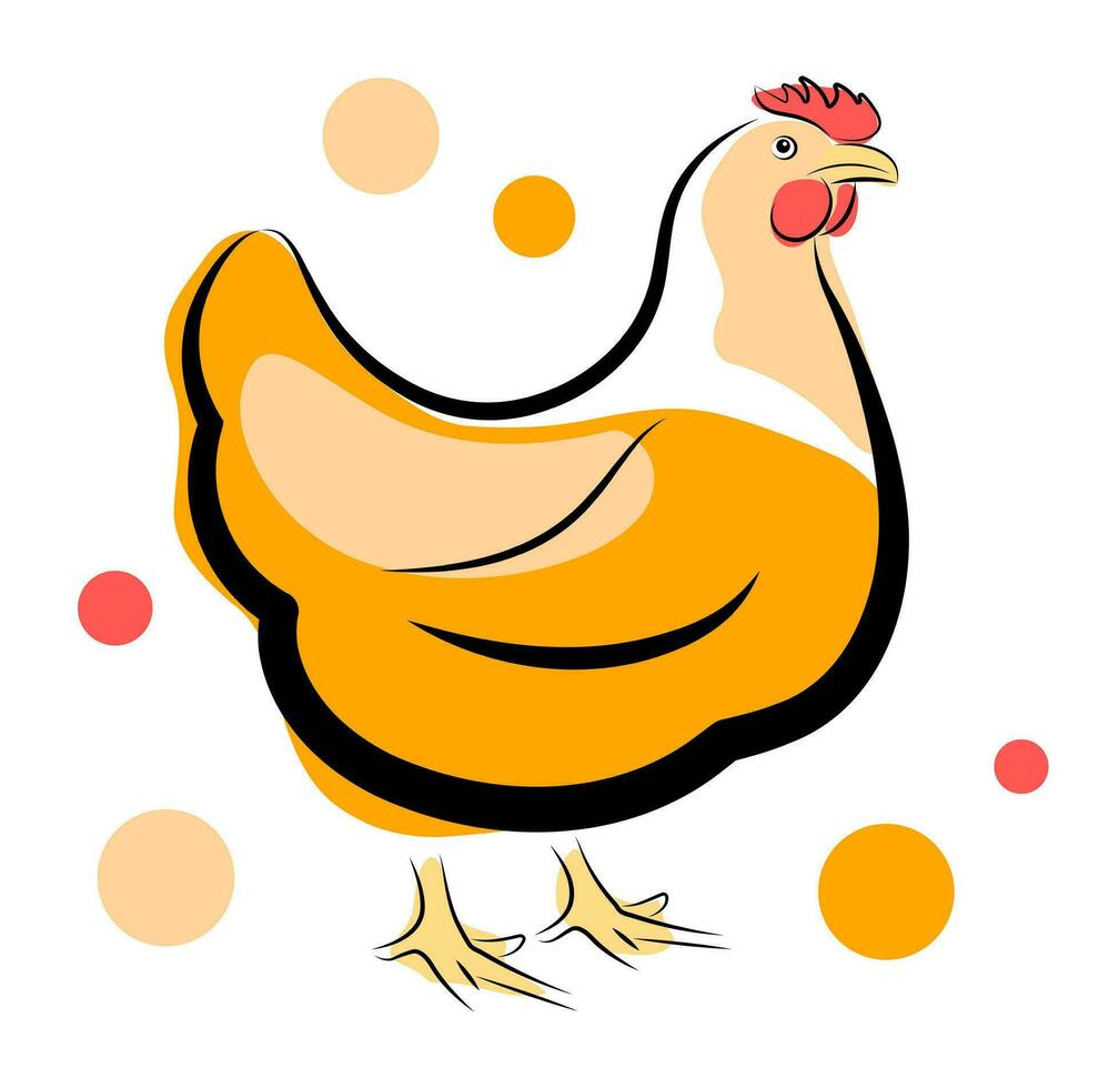 Huhn auf weißem Hintergrund vektor