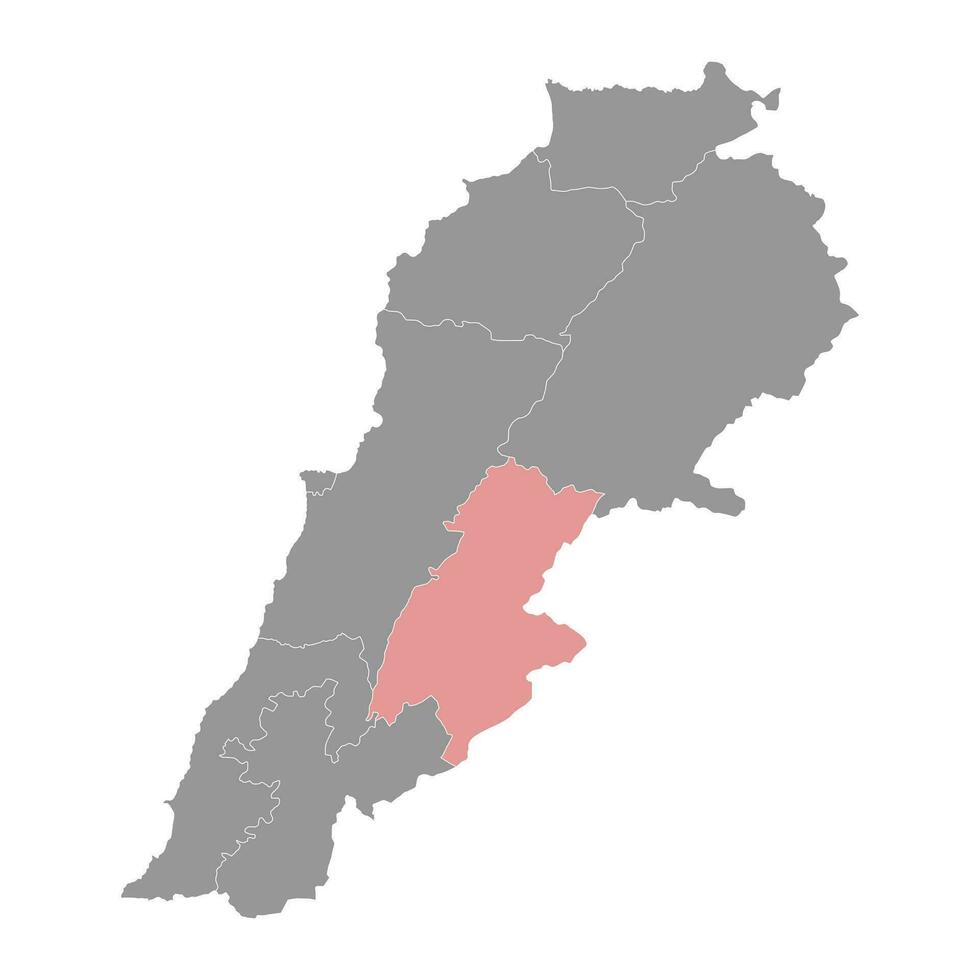 beqaa Gouvernorat Karte, administrative Aufteilung von Libanon. Vektor Illustration.