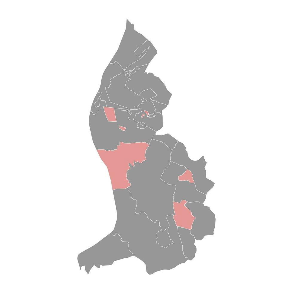 vaduz Gemeinde Karte, administrative Aufteilung von Liechtenstein. Vektor Illustration.