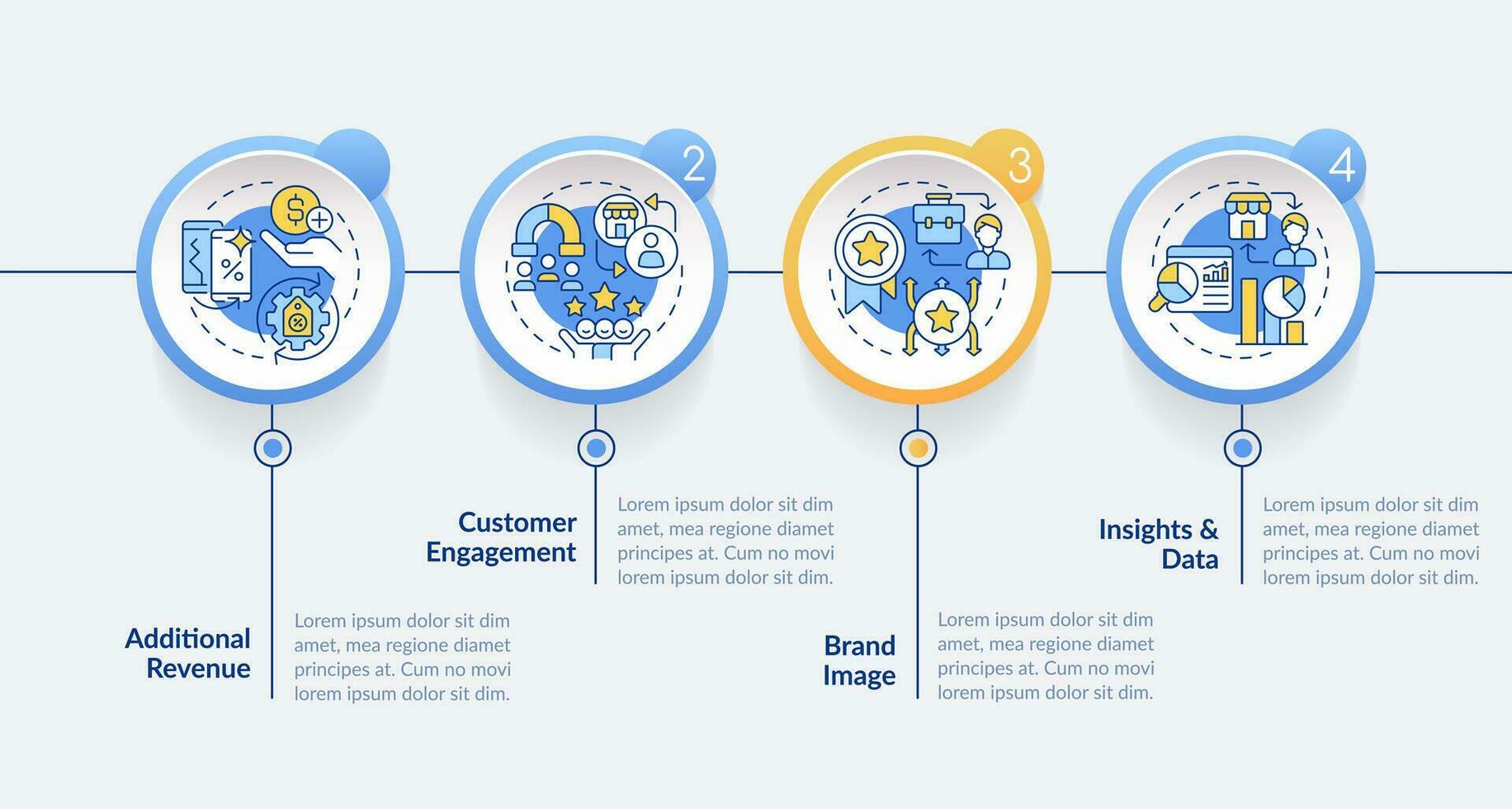 2d c2c vektor infographics mall med Flerfärgad ikoner, data visualisering med 4 steg, bearbeta tidslinje Diagram.