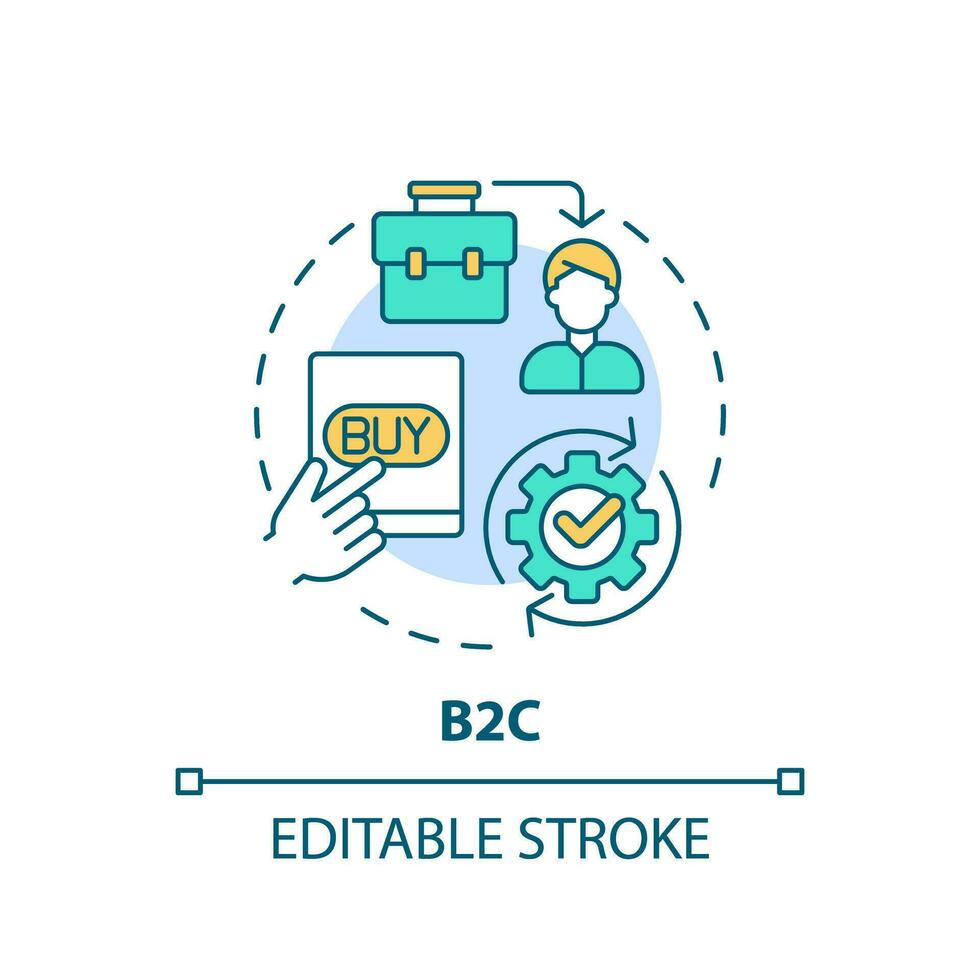 2d editierbar Mehrfarbig Symbol b2c Konzept, einfach isoliert Vektor, c2c dünn Linie Illustration. vektor