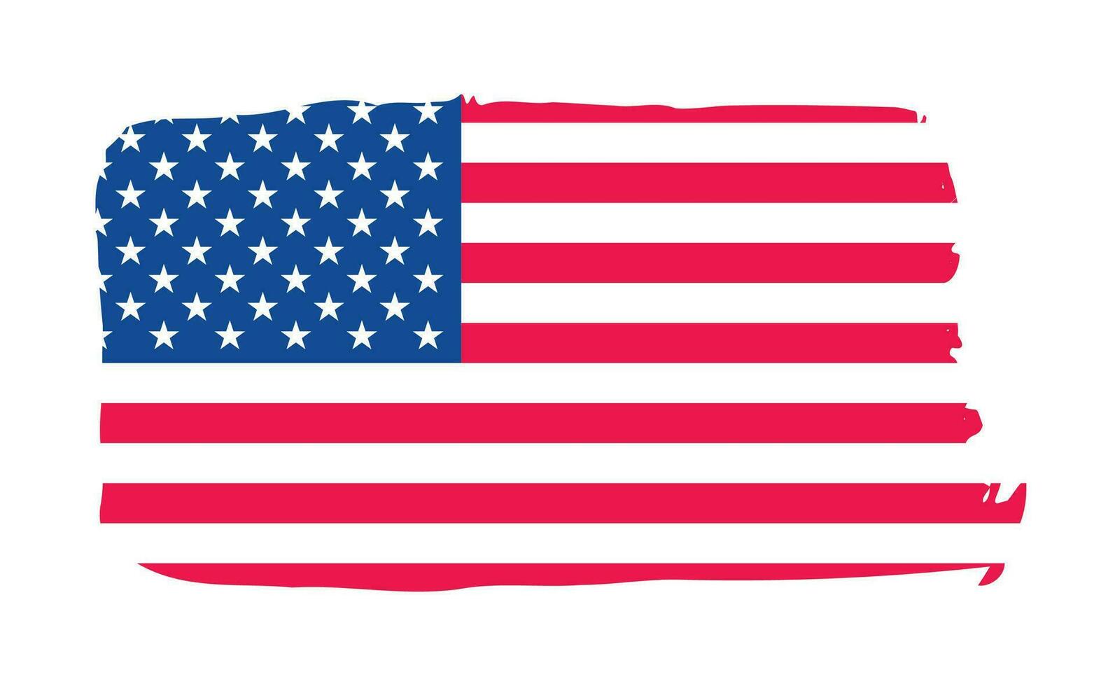 grunge oss flagga borsta stroke effekt. USA flagga borsta måla använda sig av till 4 av juli amerikan president dag. förenad stater av Amerika flagga med vattenfärg måla borsta stroke textur eller grunge textur design. vektor