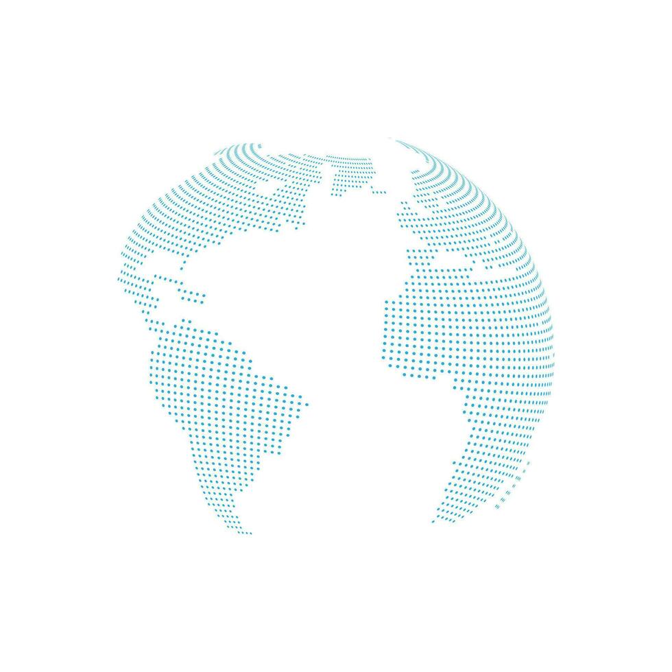 gepunktet Globus Welt Karte Vektor Hintergrund Illustration
