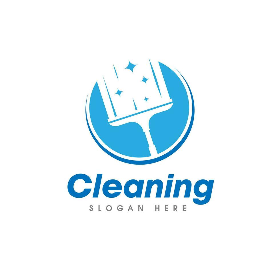 Reinigung Bedienung Logo. Fenster Glas Reinigung Vektor Logo