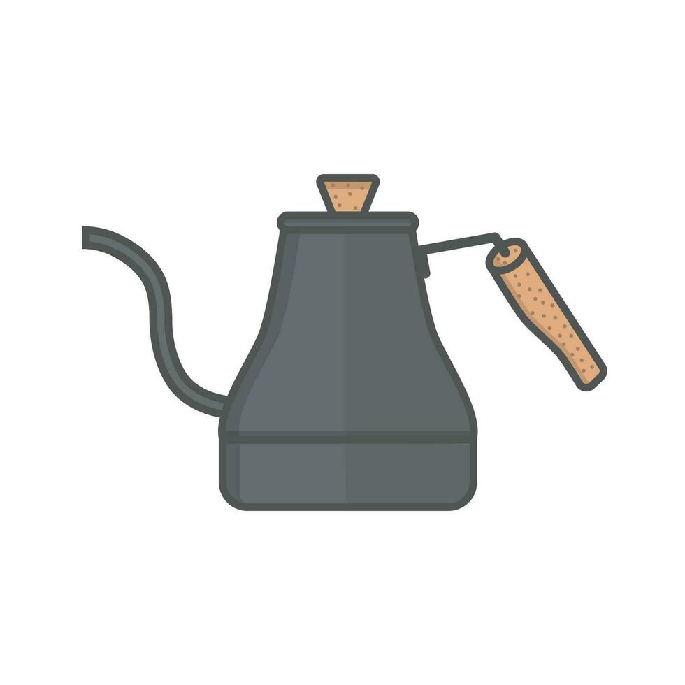 ein Schwanenhals Kaffee Wasserkocher. Chemix. Alternative Kaffee brauen Methoden. Symbol Design im eben Stil von gießen Über Kaffee Hersteller. Elemente zum Cafe Speisekarte. Vektor Illustration isoliert auf Weiß Hintergrund.