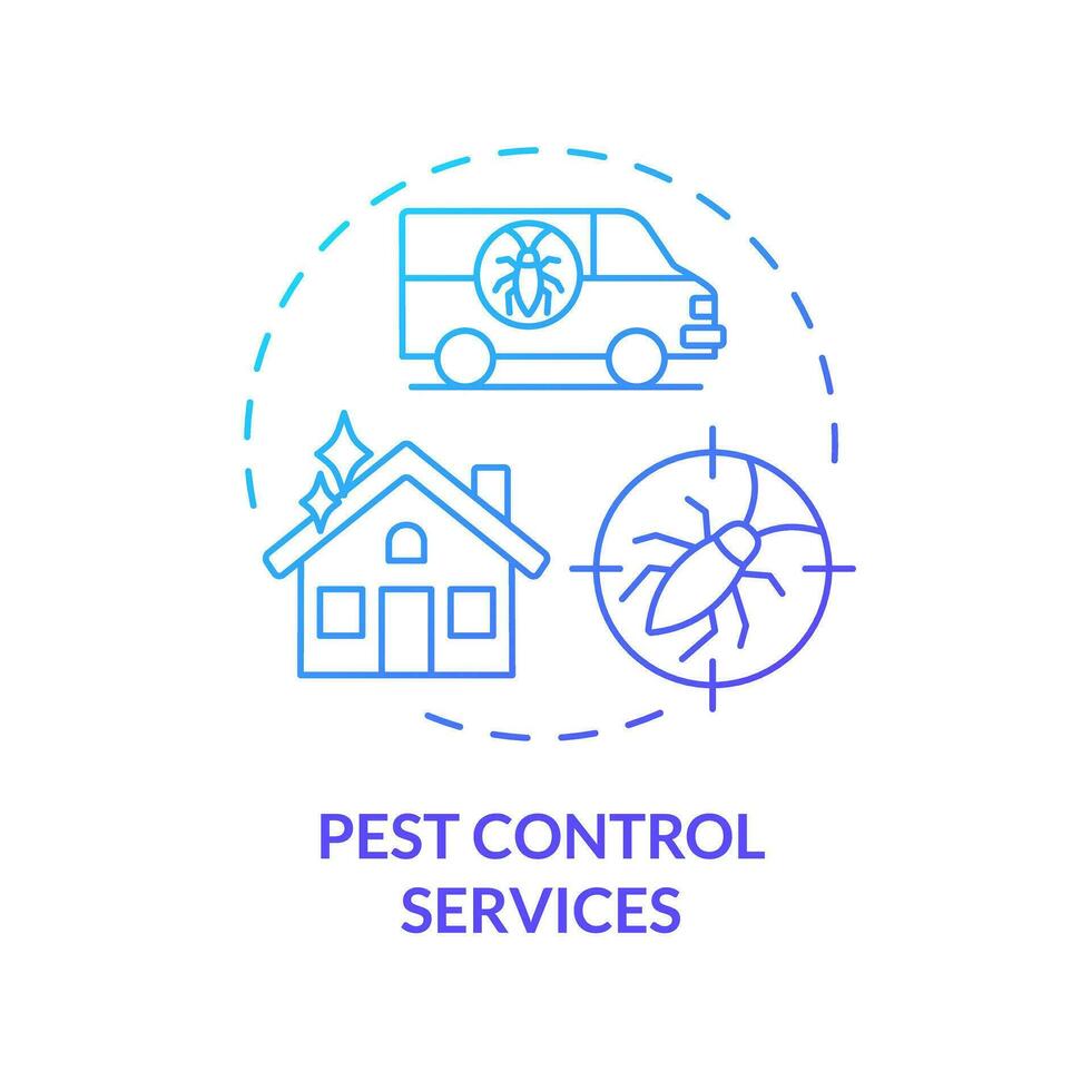 2d Gradient Pest Steuerung Dienstleistungen Symbol, isoliert Vektor, integriert Pest Verwaltung dünn Linie Illustration. vektor