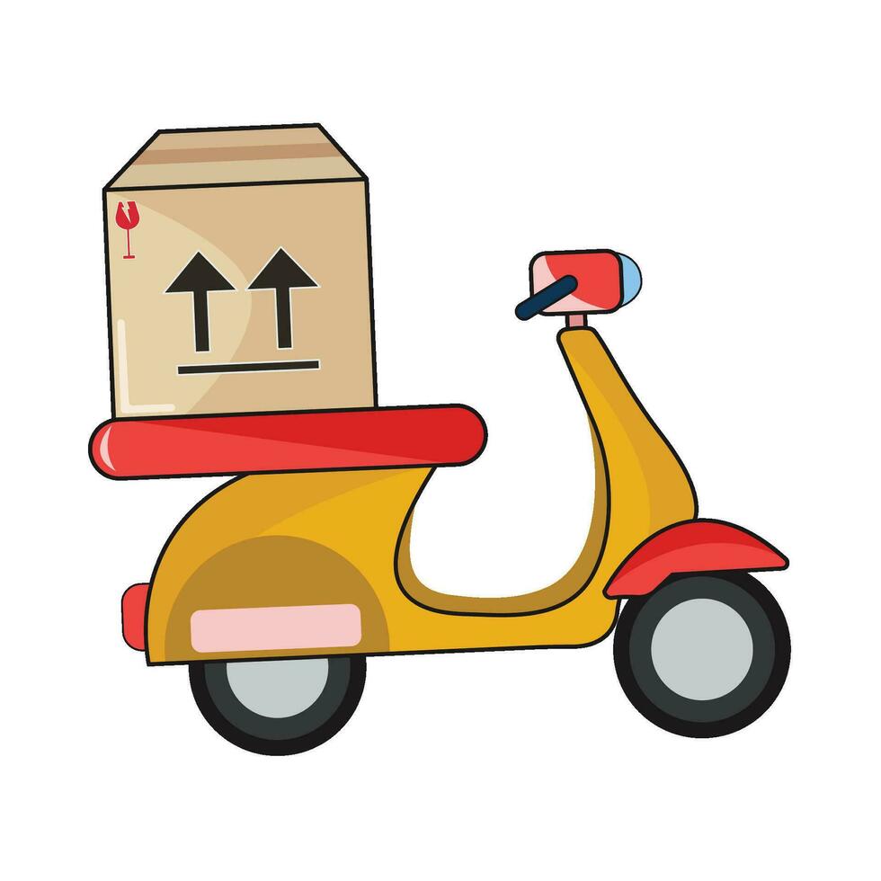 låda i motorcykel leverans illustration vektor