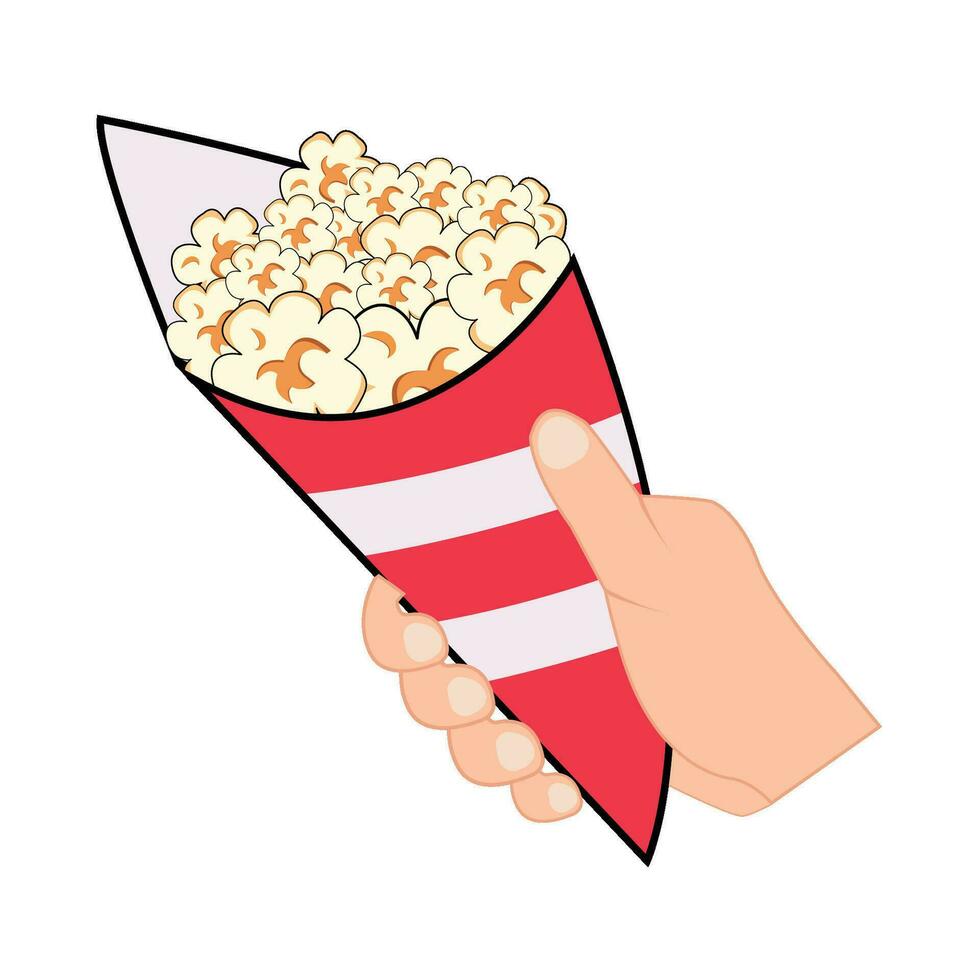 popcorn i hand illustration vektor