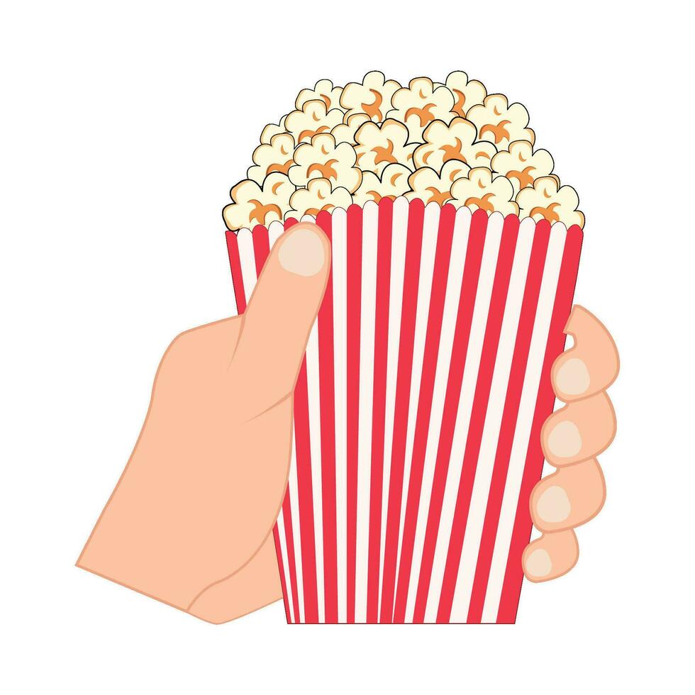 popcorn i hand illustration vektor