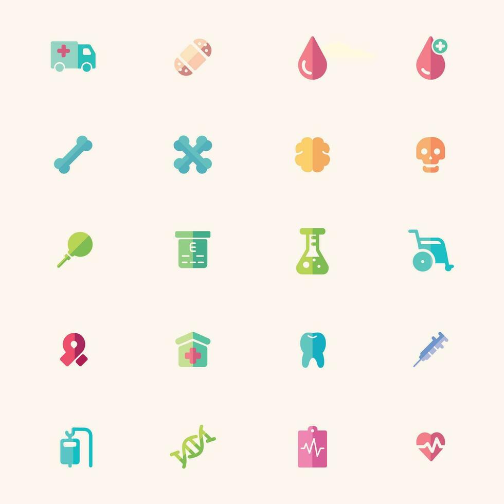 Krankenhaus Icon Set vektor