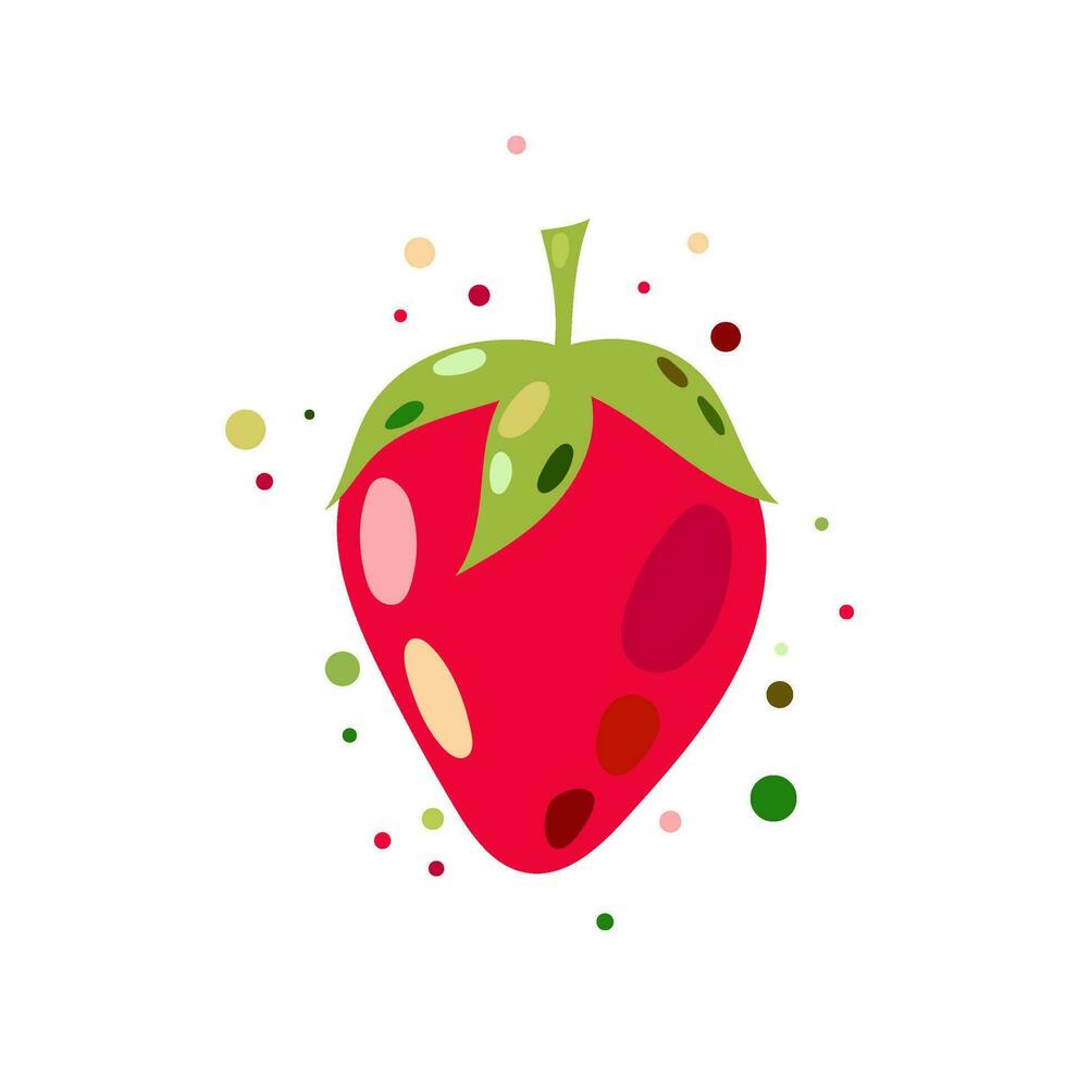Erdbeere Vektor Illustration im eben Stil. reif Erdbeeren auf ein Weiß Hintergrund.