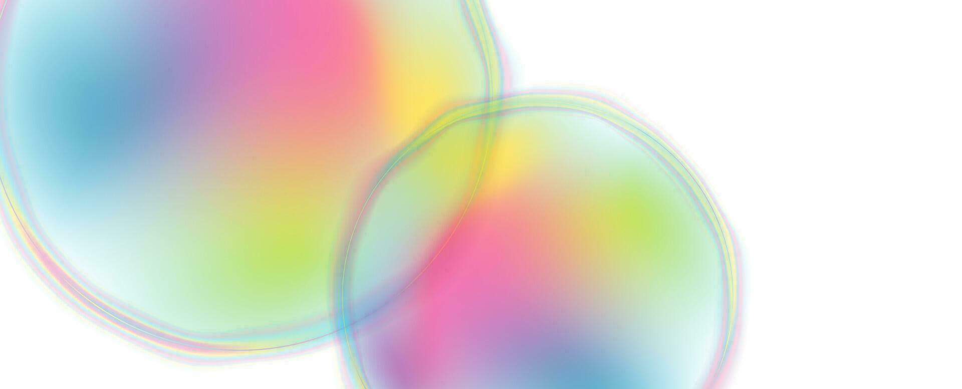 holografiska flytande geometrisk runda former abstrakt bakgrund vektor