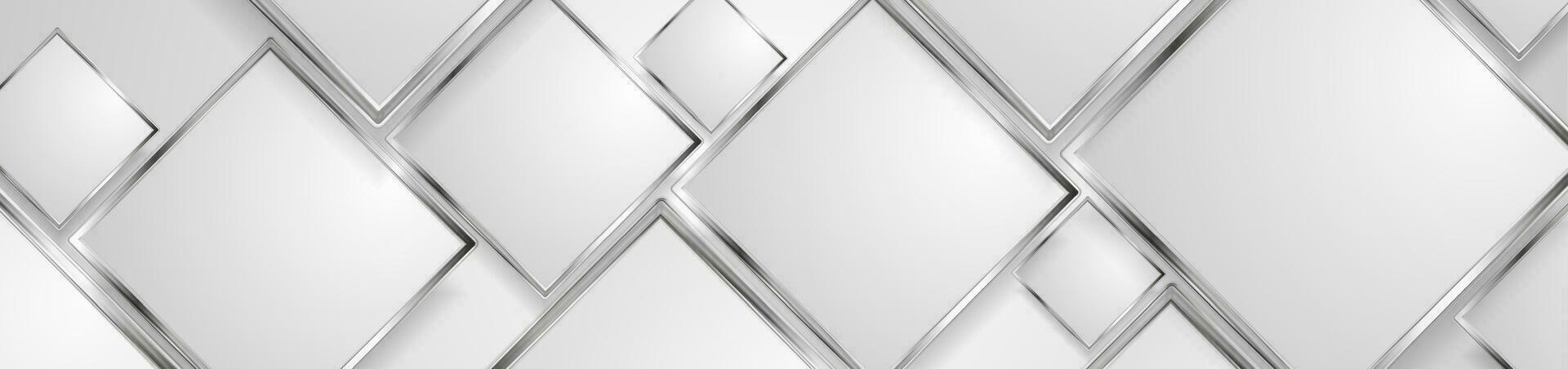 Technologie geometrisch Hintergrund mit Silber Quadrate vektor