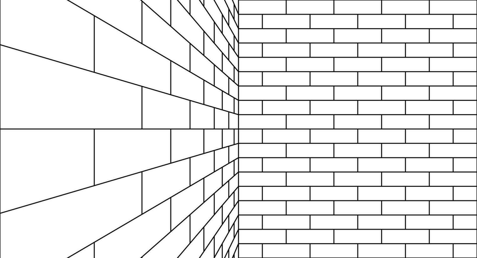 perspektiv tegel vägg mönster vektor