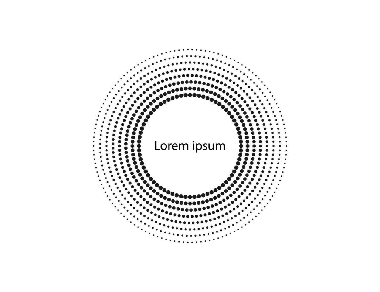 Halbton Punkte im Kreis form, Logo. Vektor Illustration.