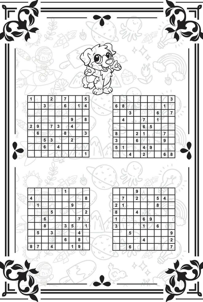 vektor uppsättning av sudoku spel pussel med tal
