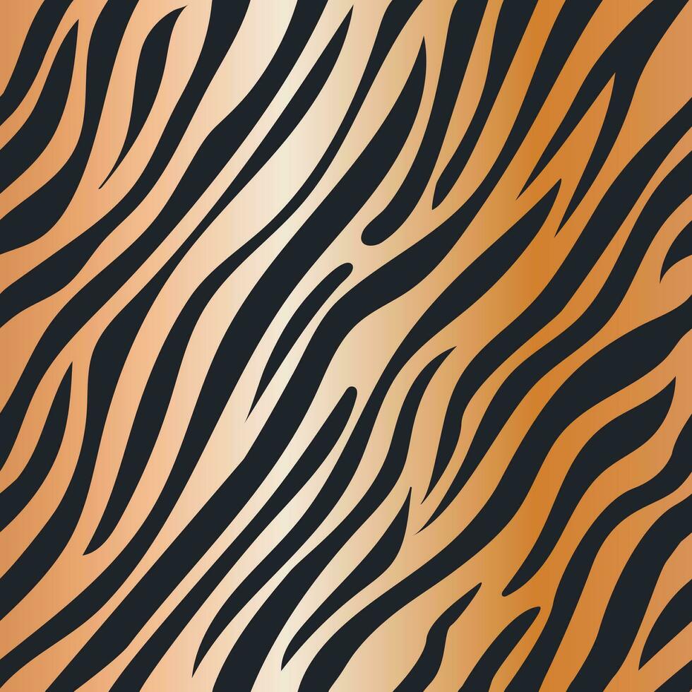 tiger, sömlös animaliskt mönster. abstrakt illustration, svart och guld . safari, djur- hud. för tapet, tyg, omslag, bakgrund vektor