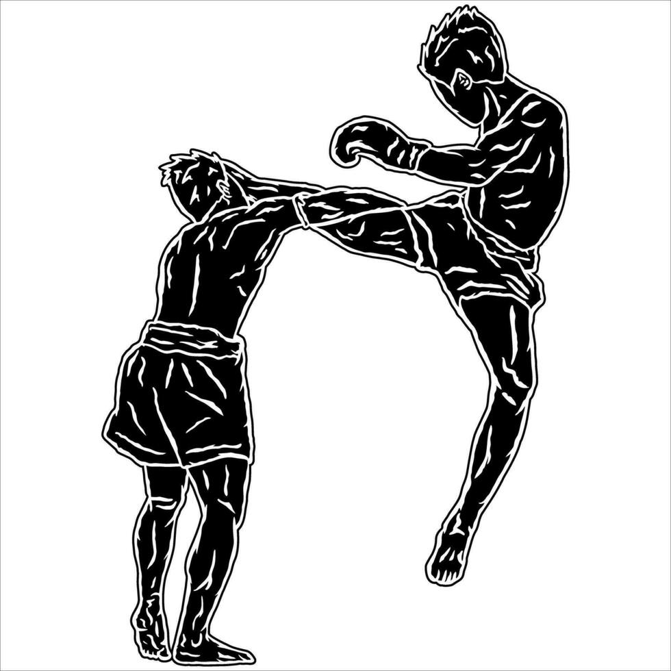 muay thai vektor illustration