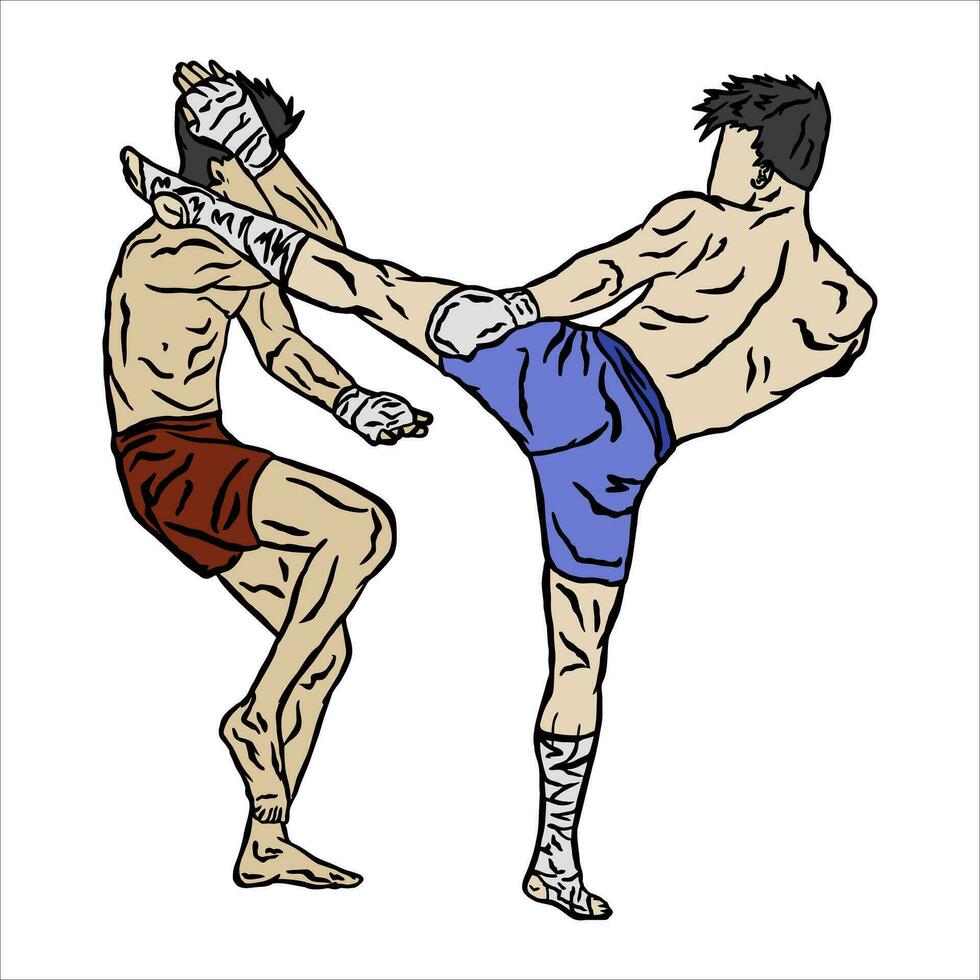 muay thai vektor illustration