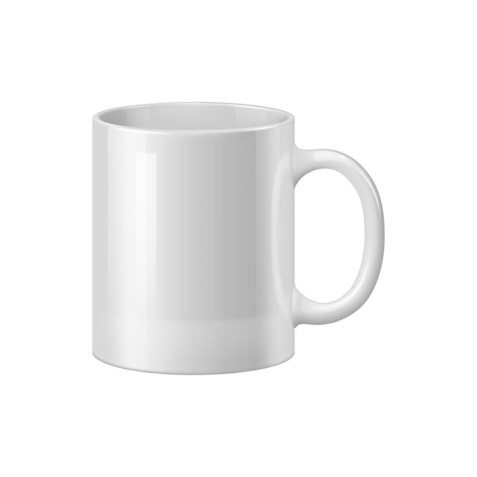 Becher, realistisch Kaffee oder Tee Tasse Keramik Geschirr vektor