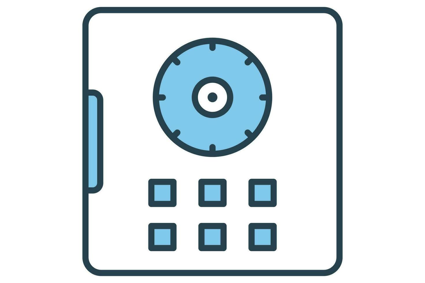 Gewölbe Tür Symbol. Symbol verbunden zu sichern Lager von Wertsachen. eben Linie Symbol Stil. Element Illustration vektor