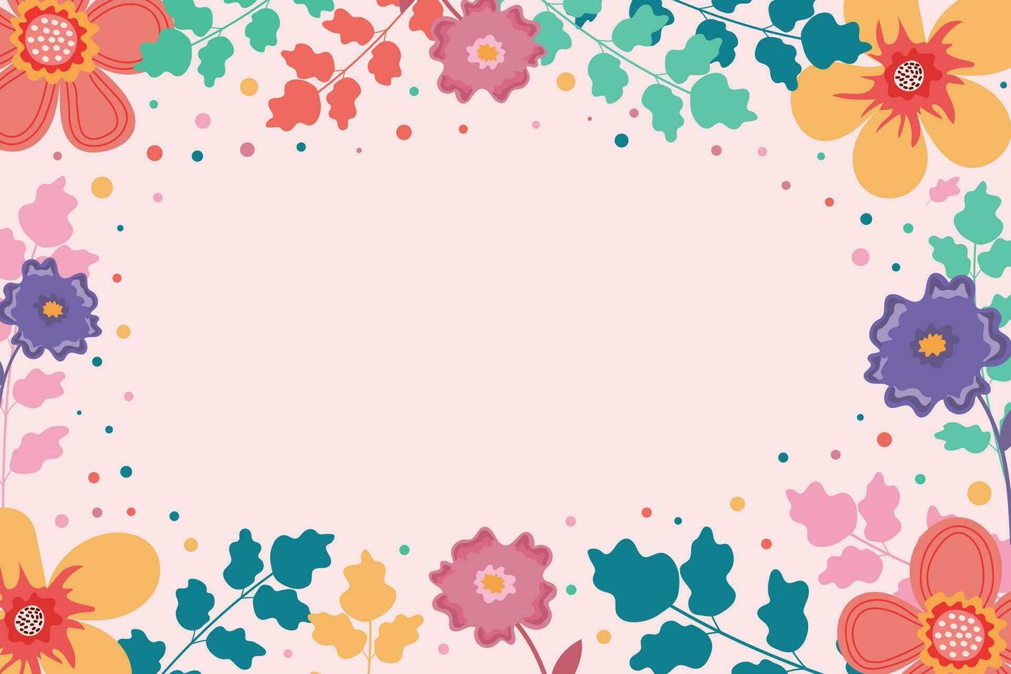 Blumen- abstrakt Hintergrund. Vorlage mit Blumen im ein minimalistisch Stil. Startseite mit Blumen. vektor