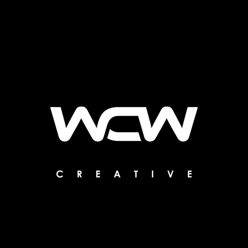 wcw brev första logotyp design mall vektor illustration