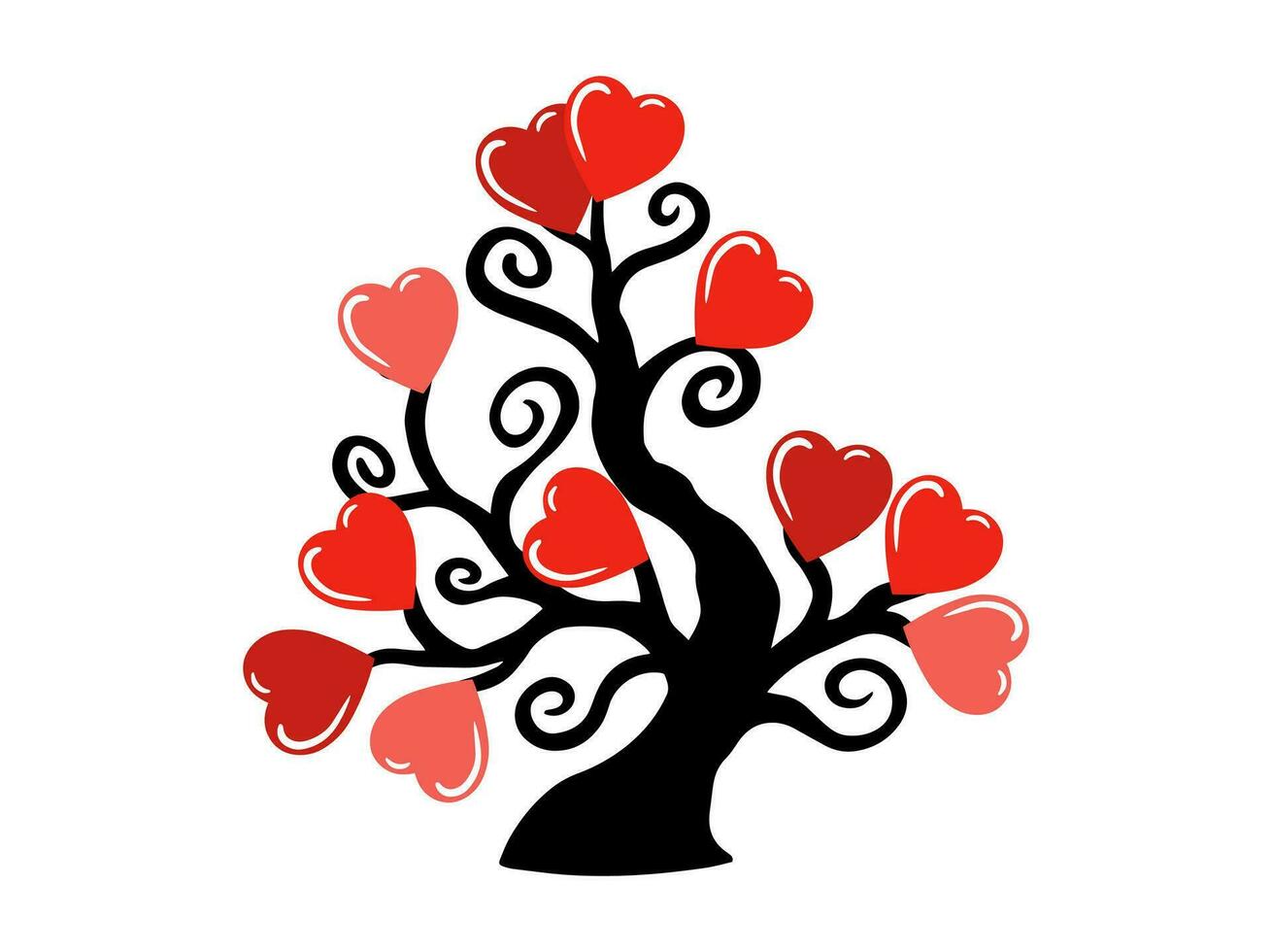 Valentinsgrüße Tag rot Herz Baum vektor