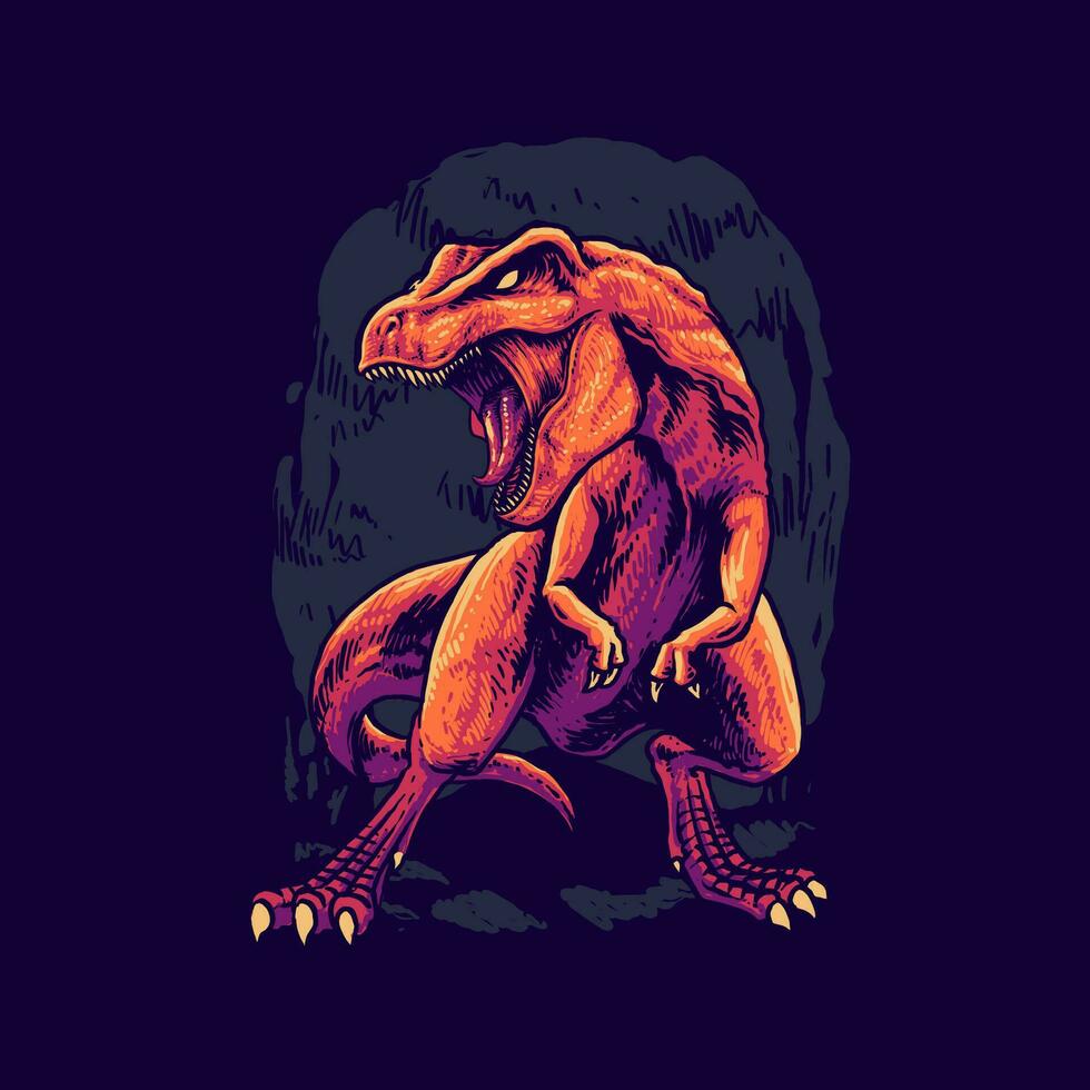 t rex dinosaurier vektor illustration