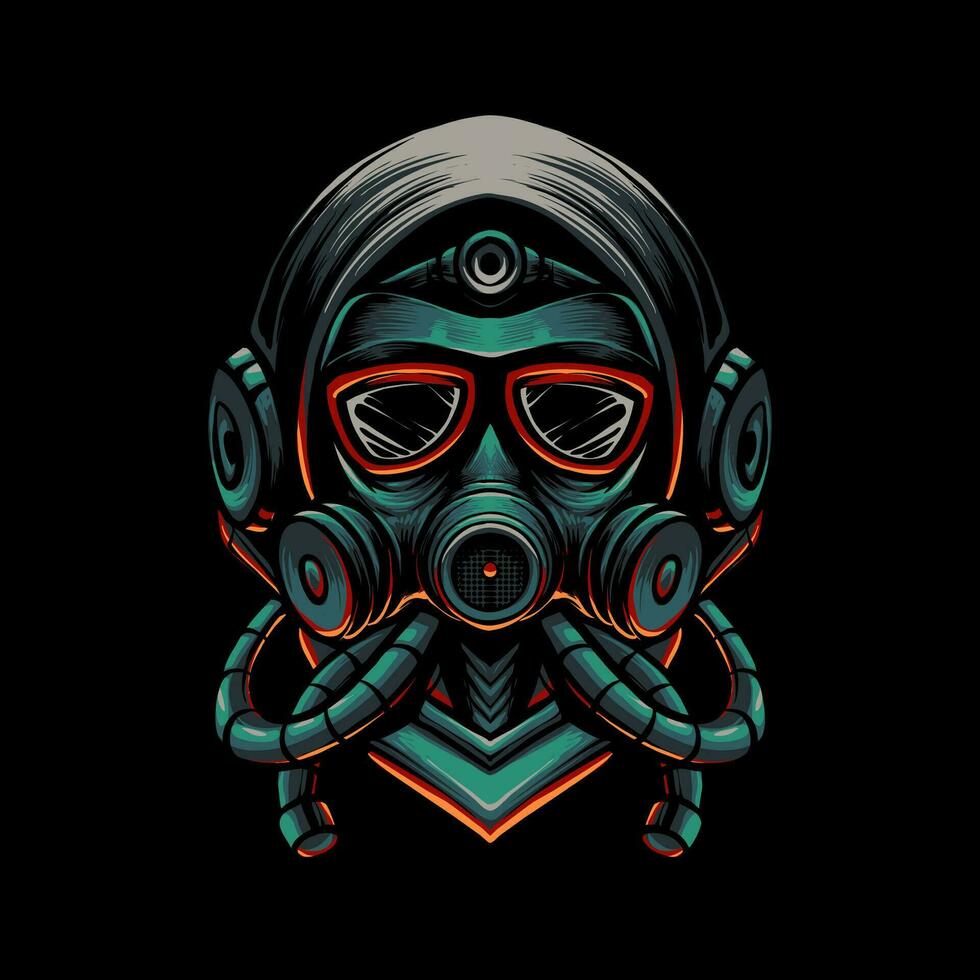 mörk virus mask vektor illustration