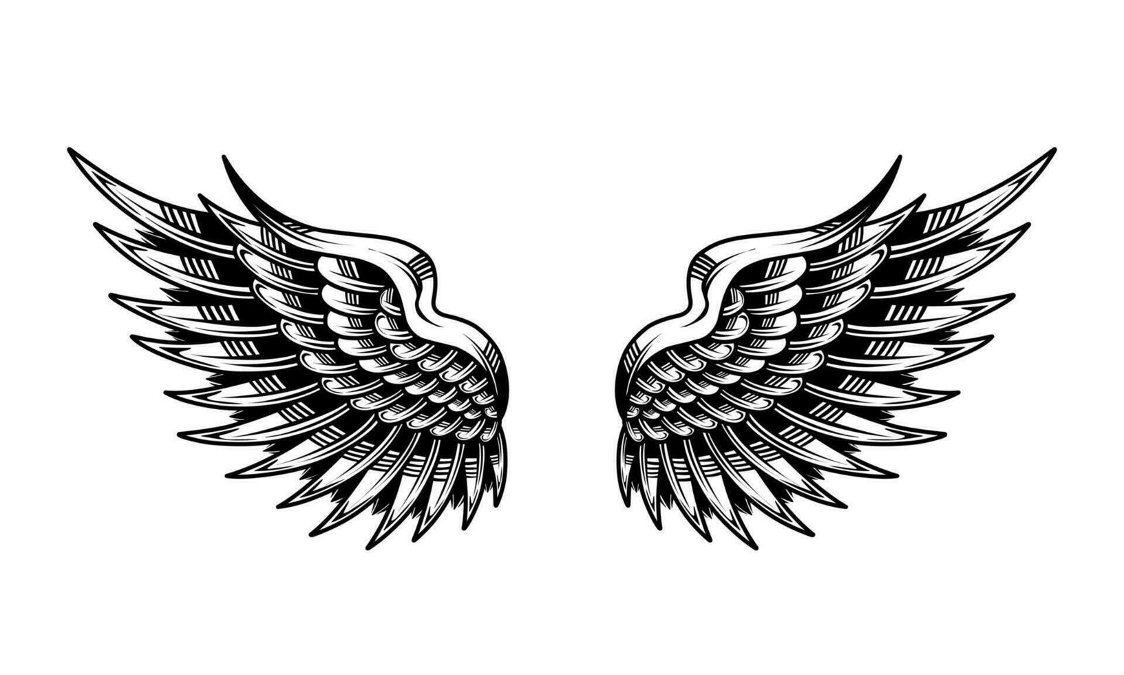 Vektor Jahrgang Engel Flügel tätowieren Illustration