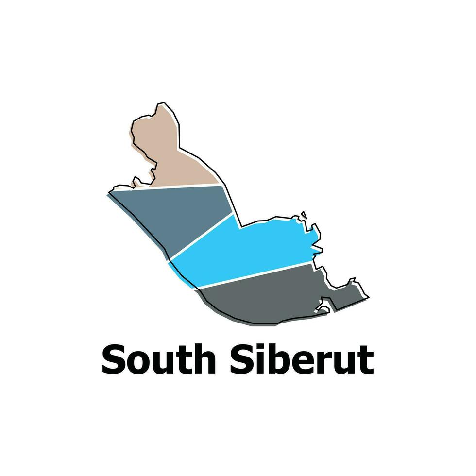 Karta av söder siberut stad modern översikt, hög detaljerad vektor illustration design mall, lämplig för din företag
