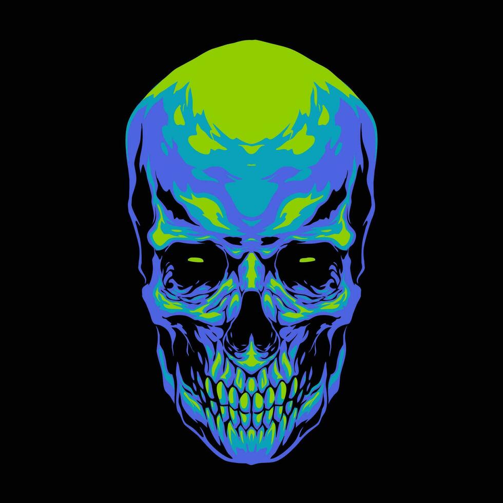 blå skalle huvud illustration vektor
