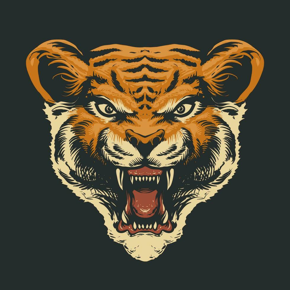 das Tiger Kopf Vektor Illustration
