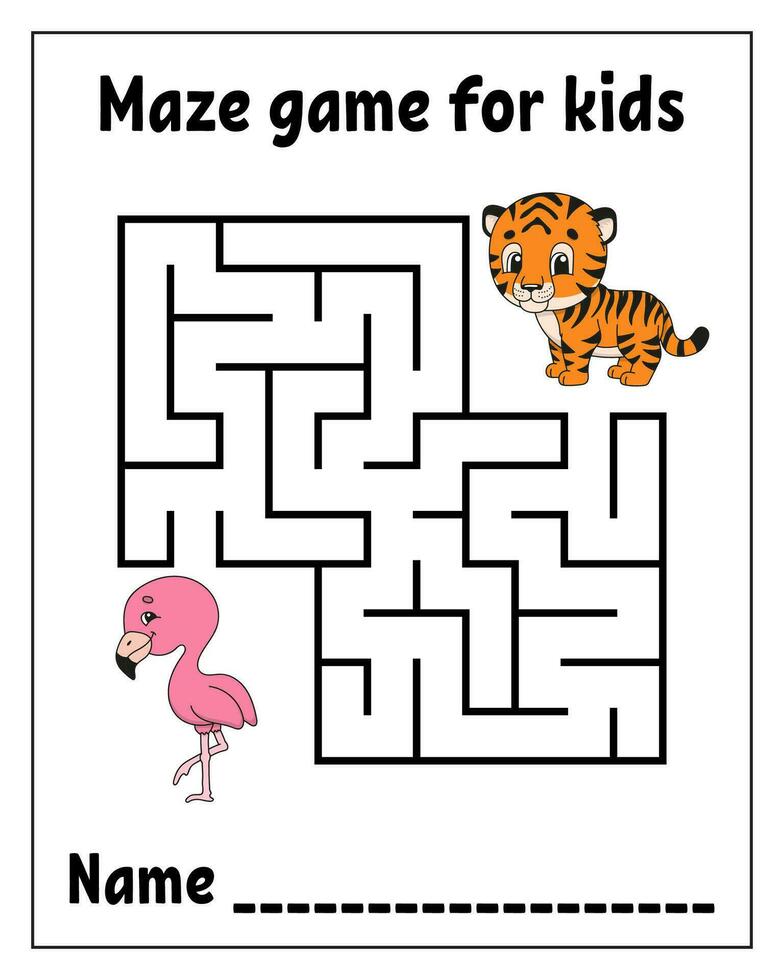 Platz Labyrinth. Labyrinth Rätsel. Spiel zum Kinder. Puzzle zum Kinder. Karikatur Charakter. isoliert auf Weiß Hintergrund. Vektor Illustration.