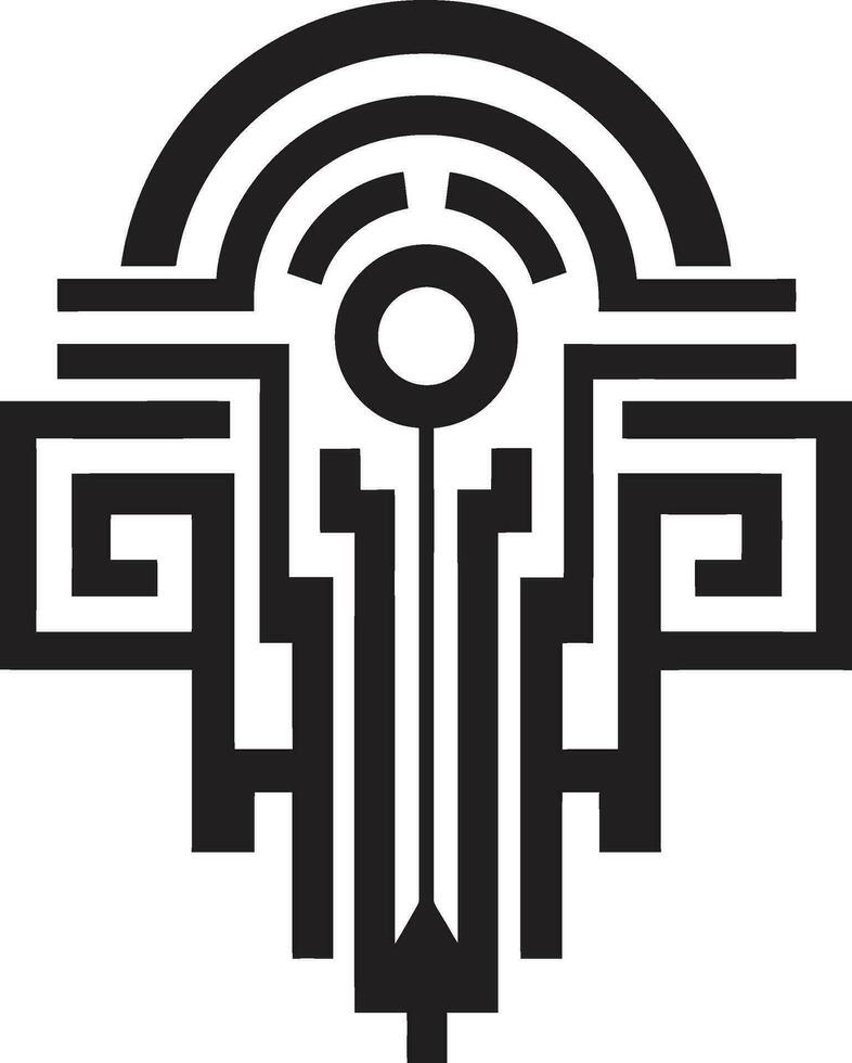 konstnärlig vinkel- deco logotyp vektor design deco geometri i rörelse geometrisk ikon emblem