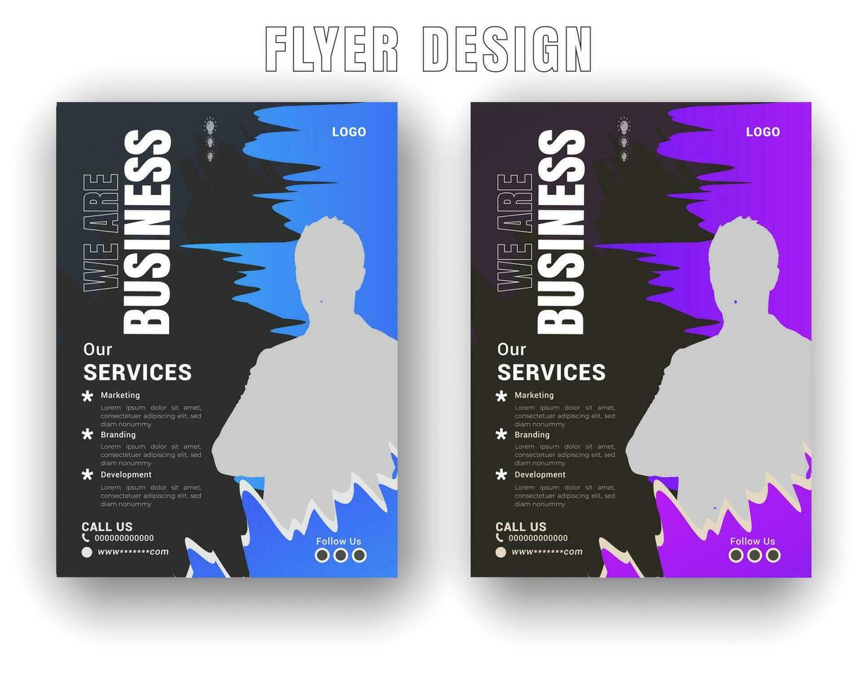 Digital Geschäft Flyer und Innovation Lösung mit Gradient Farbe gestalten oder Weiß Hintergrund rollen oben Design Vorlage vektor