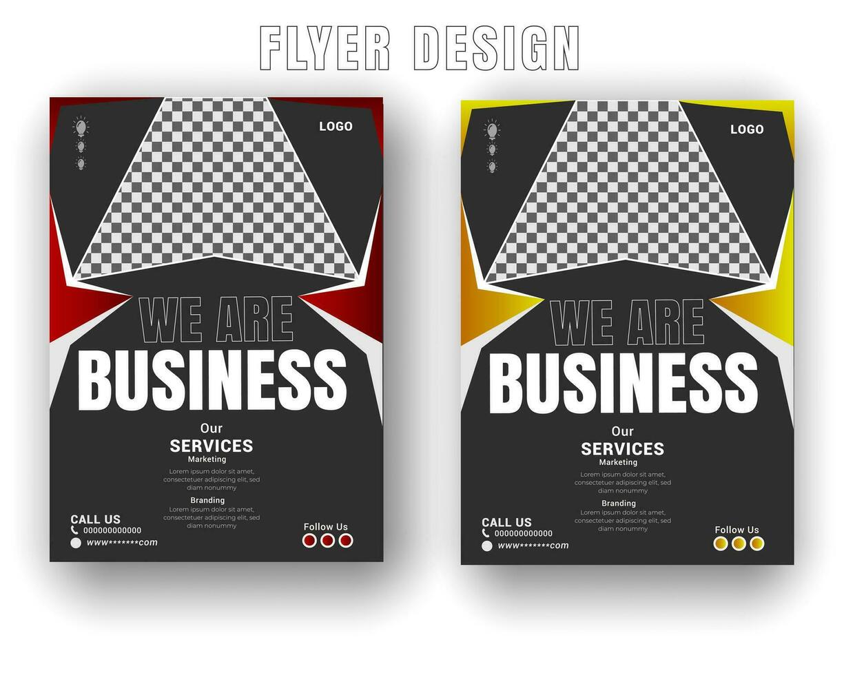 digital företag flygblad och innovation lösning med lutning Färg form eller vit bakgrund rulla upp design mall vektor