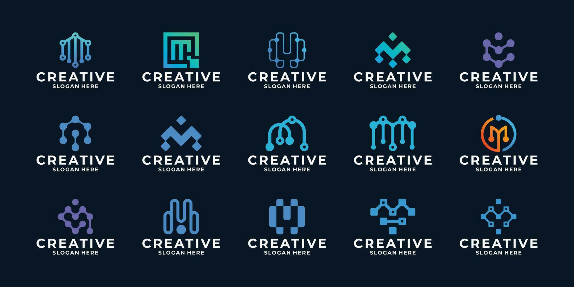 Initiale Brief m modern Technologie Logo Design Inspiration. vektor