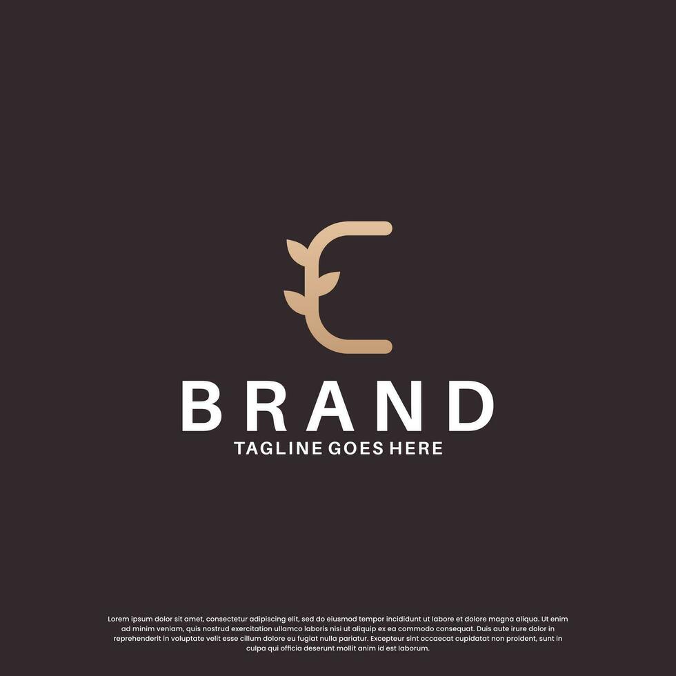 Schönheit Brief c Logo Design kombinieren mit Blatt vektor