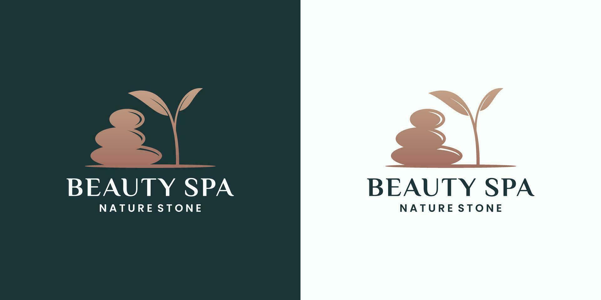 Schönheit Spa Steine Natur Logo Design vektor