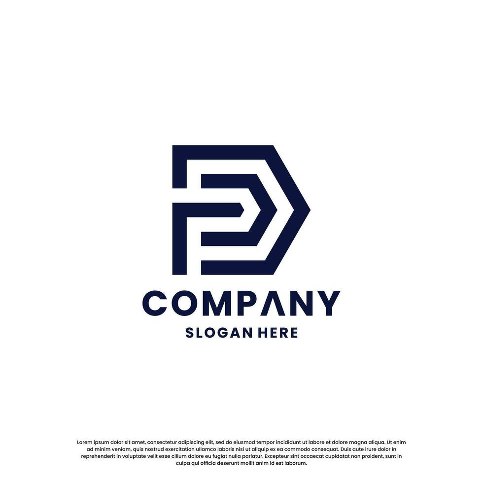 kreativ Brief p d Monogramm Logo Design Vorlage vektor