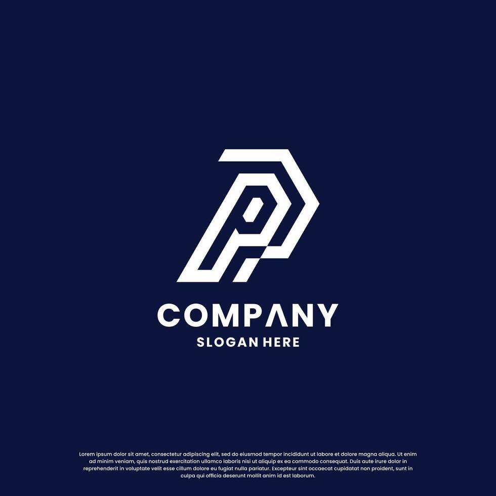 modern Initiale Brief p Logo Design Monogramm. vektor