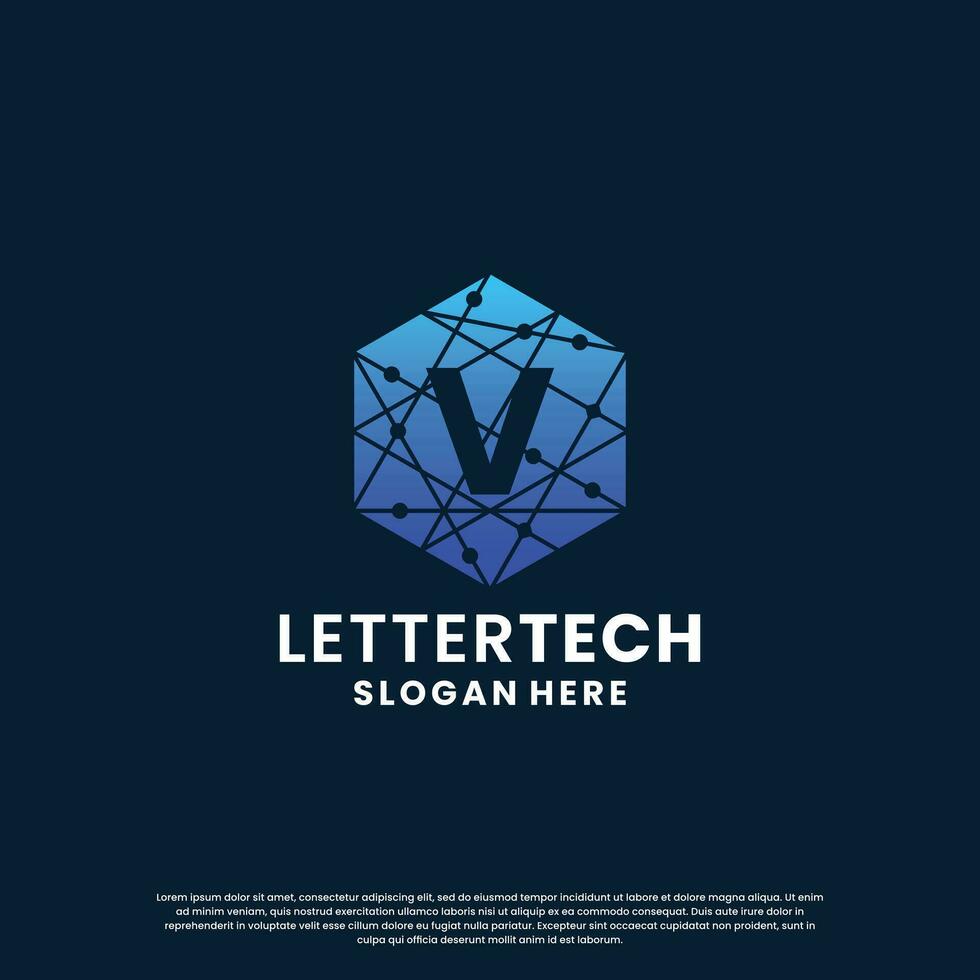 Brief v Logo Design zum Technologie, Wissenschaft und Labor Geschäft Unternehmen Identität vektor