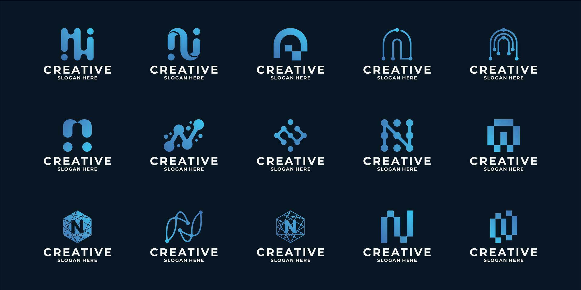 Initiale Brief n modern Technologie Logo Design Inspiration. vektor