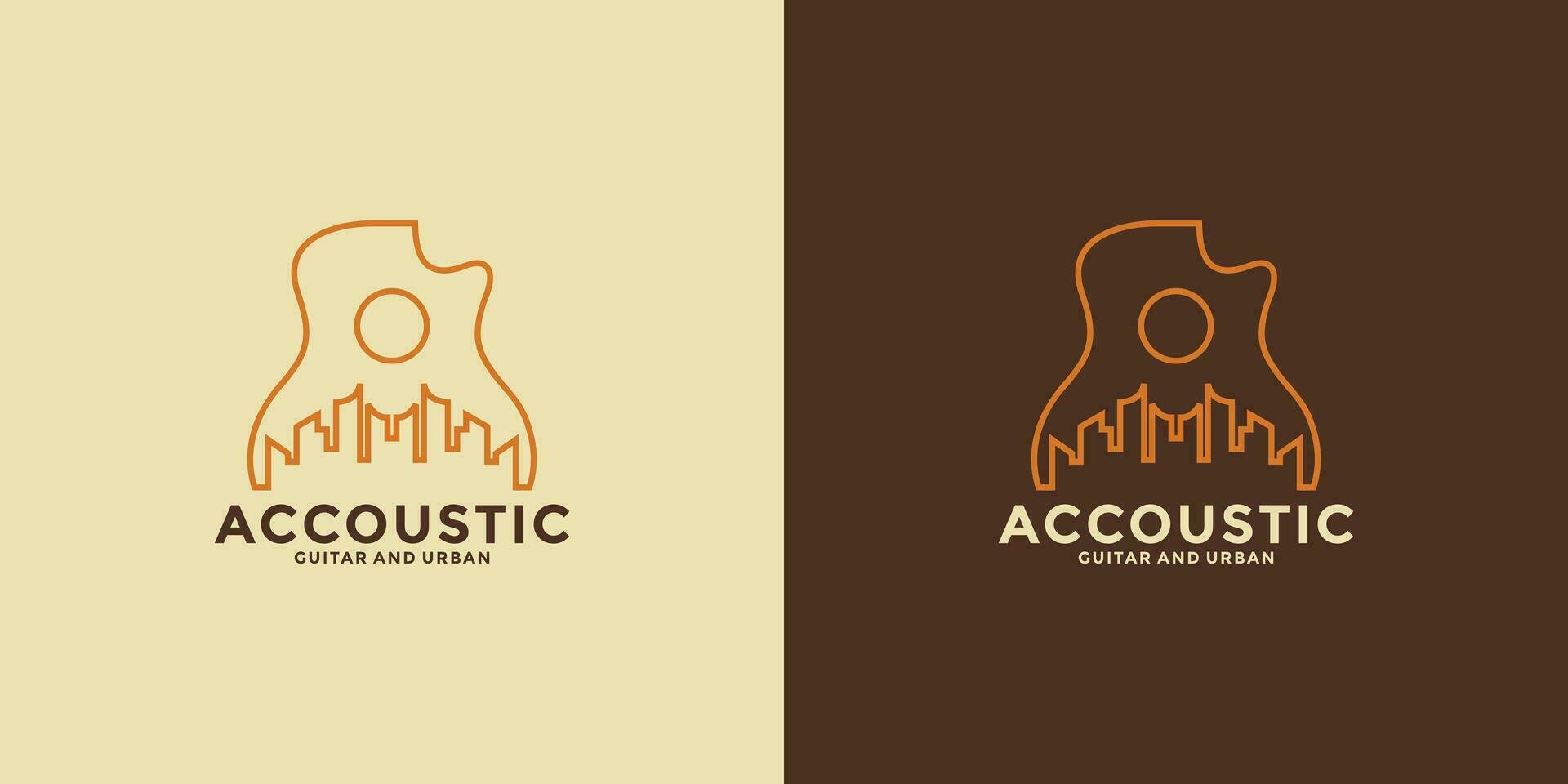 akustisk Land inspiration logotyp design minimalistisk med linje konst vektor