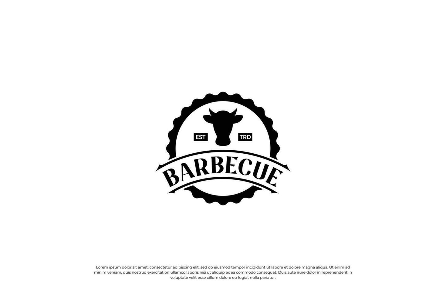 biff hus, butchery affär emblem logotyp design. vektor