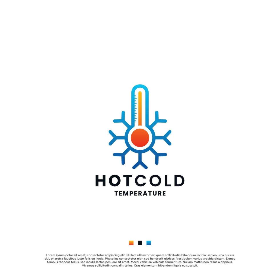 Temperatur Symbol heiß und kalt Logo Design. vektor